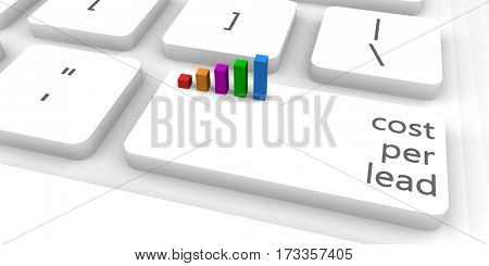 Cost Per Lead or CPL as Concept 3D Illustration Render