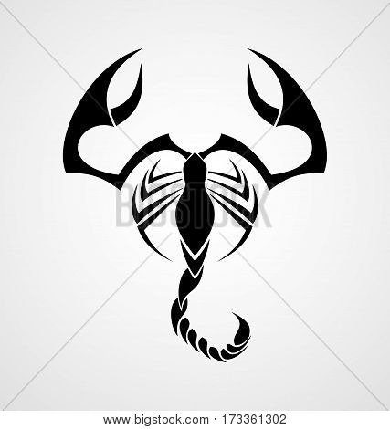 Scorpion black tribal tattoo design vector illustration