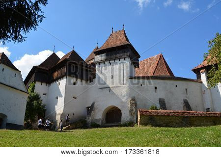 Fortified medieval saxon church in thie village Viscri, Transylvania, Romania, was built around 1100 AD.