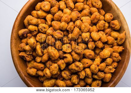 indian Spiced coated fried or tasty delicious Masala peanut.