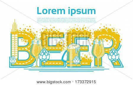 Saint Patrick Day Beer Festival Banner Greeting Card Vector Illustration