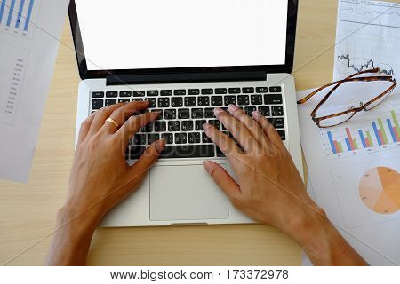 Business Man Hands Typing On A Pc Or Laptop Keyboard