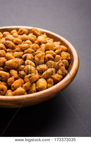indian Spiced coated fried or tasty delicious Masala peanut.
