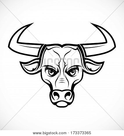 Vector illustration of bull head tribal tattoo
