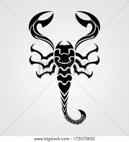 Scorpion black tattoo tribal design vector illustration
