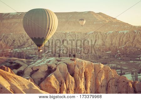 hotfire balloons festival winter morning cappadocia turkey