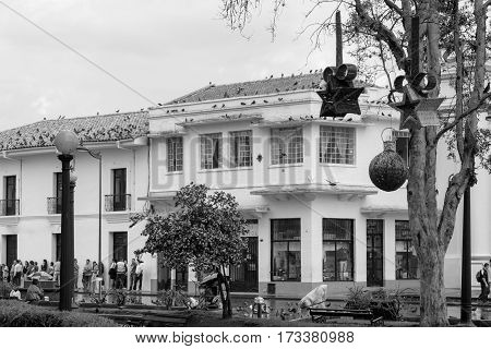 main street in white city popayan colombia south america