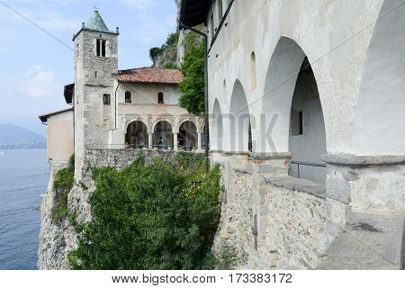 The Monastery Of Santa Caterina Del Sasso On Lake Maggiore