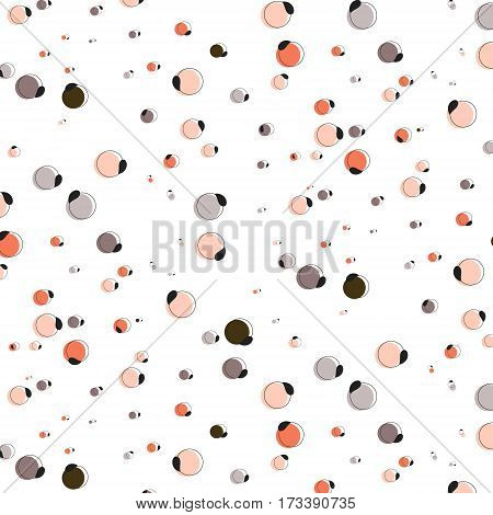 Vector mosaic circle pattern. Halftone dots mosaic texture. Grey orange repeat dotted geometric print. ecorative elements fabric
