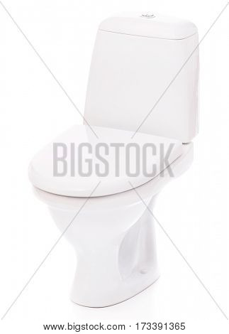 New toilet bowl isolated on white background