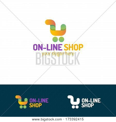 On Line Shop Logo Set Vector & Photo (Free Trial) | Bigstock