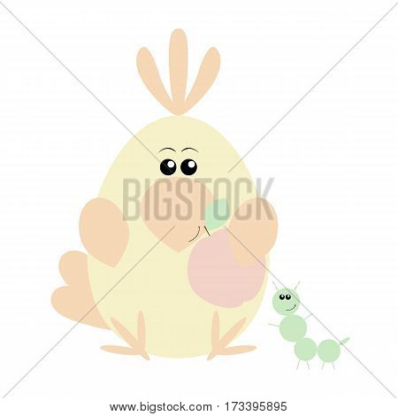 Funny cartoon happy parrot and his friend