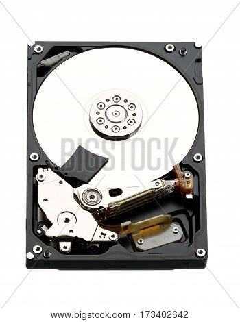 Hard disk drive (hdd) isolated on white.