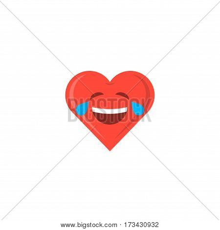 Abstract funny flat style valentine's day emoticon icon