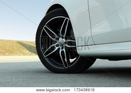 tire and alloy wheel on this performance car