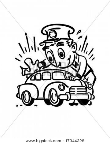 Lavagem de carro - Retro Clip-Art