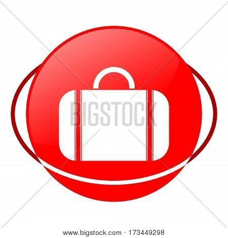 Red icon, valise vector illustration on white background