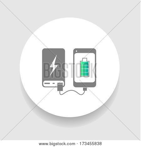 Power Bank icon in circle. Vector Illustration