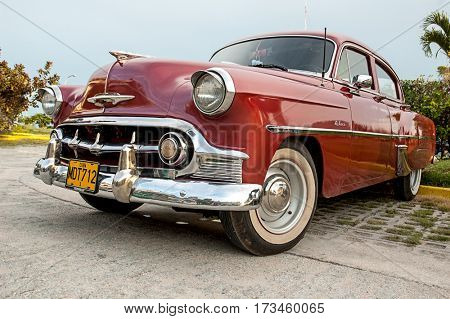 HAVANA, CUBA July 09, 2006 - 1953 Vintage Chevrolet Bel Air DeLuxe, in Havana. It is believed that 60,000 US cars from pre-embargo age are still in use in Cuba.