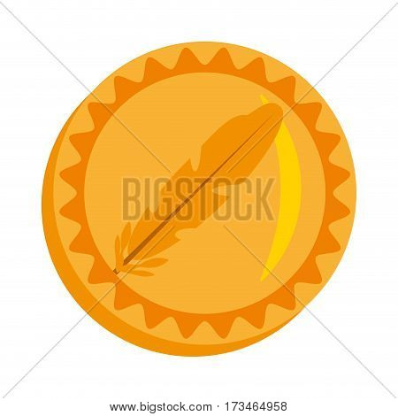 feathercoin money golden icon vector illustration eps 10