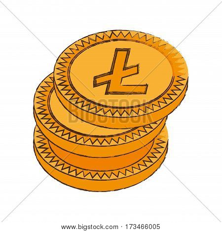 litecoin cryptocurrency stack icon vector illustration eps 10