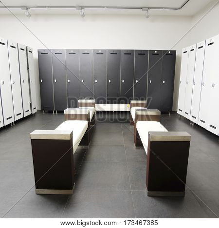 Interior of a modern cloakroom