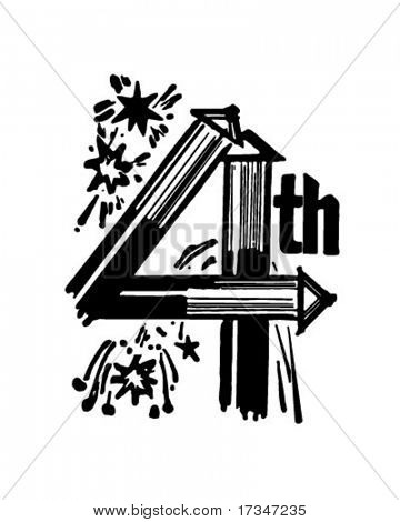 Fourth Of July - Retro Clipart Illustration
