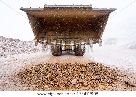 Big front loader at an open pit