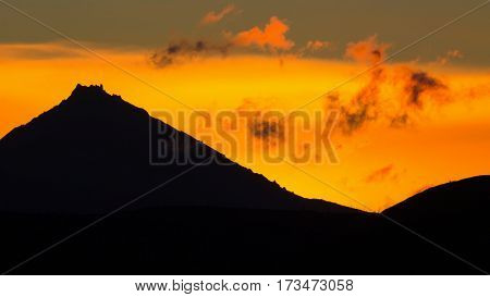 Sunrise Over volcanoes of the Kamchatka Peninsula