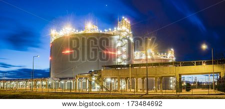 SwinoujsciePolandFebruary 2017:LNG terminal in SwinoujsciePoland,tanks and transmission capacity lng