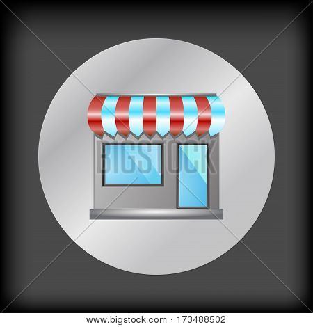 Icon shop Keping building. Template for design. Vector illustration