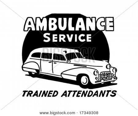 Ambulans Servisi - Retro reklam sanat bayrak
