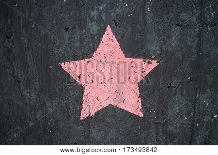 graffiti pentagram  star on a dark background symbol of Satan