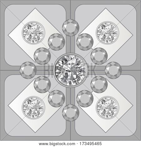 Grey lighting ceiling diamond background vector illustration