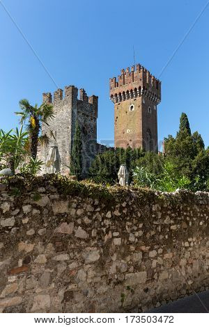 Scaligeri Castle in Lazise at Lake Garda Italy