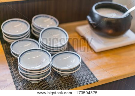 Traditional Japanese breakfast of hotel,Japan