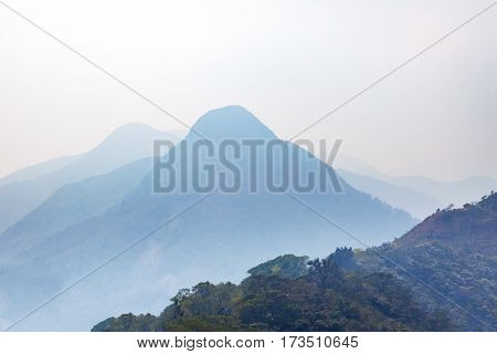 Mountains in misty weather Hong Kong, Asia