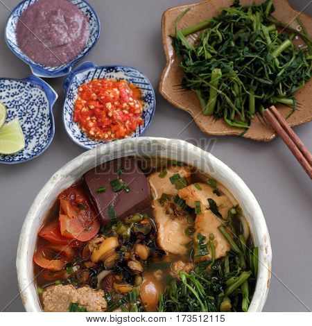 Vietnamese Food, Bun Rieu And Canh Bun