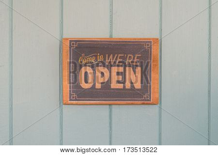 Brown Wooden Vintage Sign with the word 