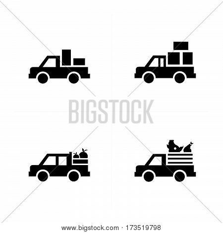 Pickup truck and Transport Icons vector design support eps10.