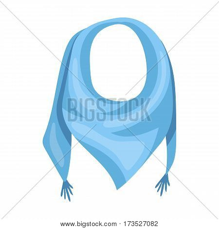 blue summer bandana from the sun. Bandana with knots on the ends. Scarves and shawls single icon in cartoon style vector symbol stock web illustration.