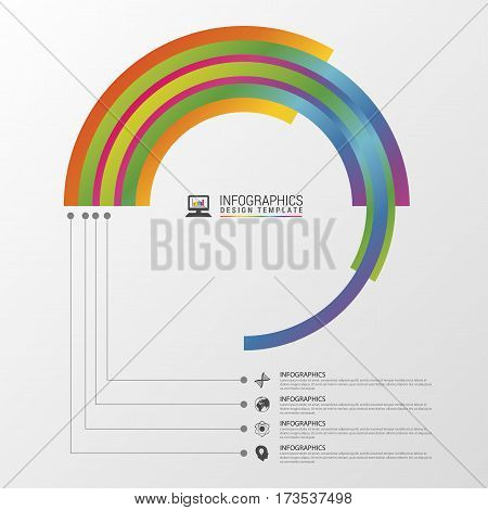 Circular stylish multicolor round. Infographic design template. Vector illustration.