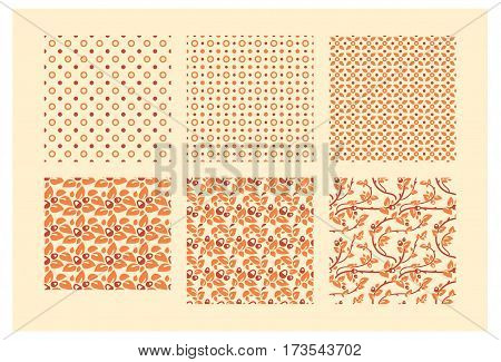 Autumn botanical seamless pattern. Used for wallpaper, pattern fills, web page background, surface textures. Vector floral backgrounds.