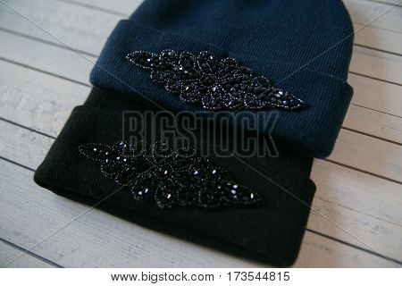 beautiful women's accessories on wooden background for shop or site