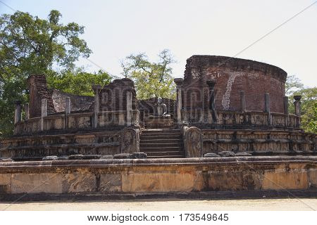 Polonnaruwa Vatadage Polonnaruwa or Pulattipura ancient city of the Kingdom of Polonnaruwa in Sri Lanka