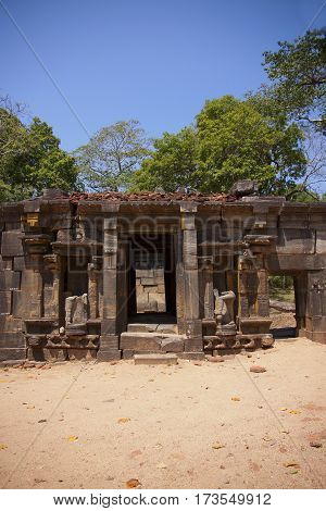 Shiva Dewalaya Polonnaruwa or Pulattipura ancient city of the Kingdom of Polonnaruwa in Sri Lanka vertical