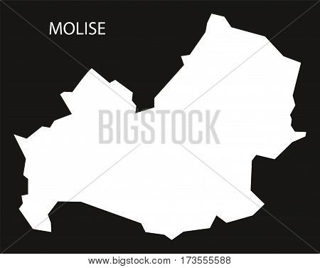 Molise Italy Map black inverted silhouette black and white