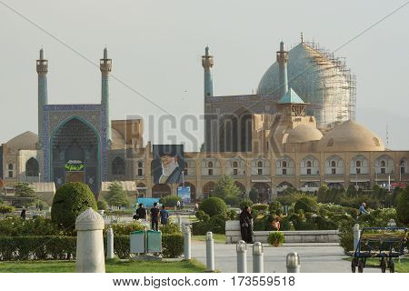 ISFAHAN, IRAN - OCTOBER 10, 2016: Imam Mosque on Meydan-e Imam on October 10, 2016 in Isfahan, Iran.