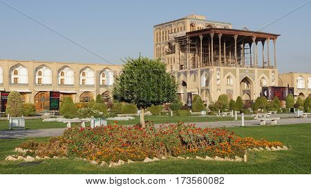 ISFAHAN, IRAN - OCTOBER 10, 2016: Ali Qapu Palace on Meydan-e Imam on October 10, 2016 in Isfahan, Iran.