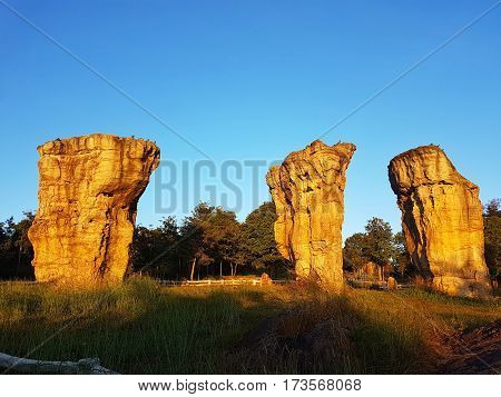 stone at MOR HIN KHAOW CHAIYAPHUM in the morning. It's Stonehenge of Thailand
